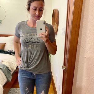 Find the joy in the journey knotted top